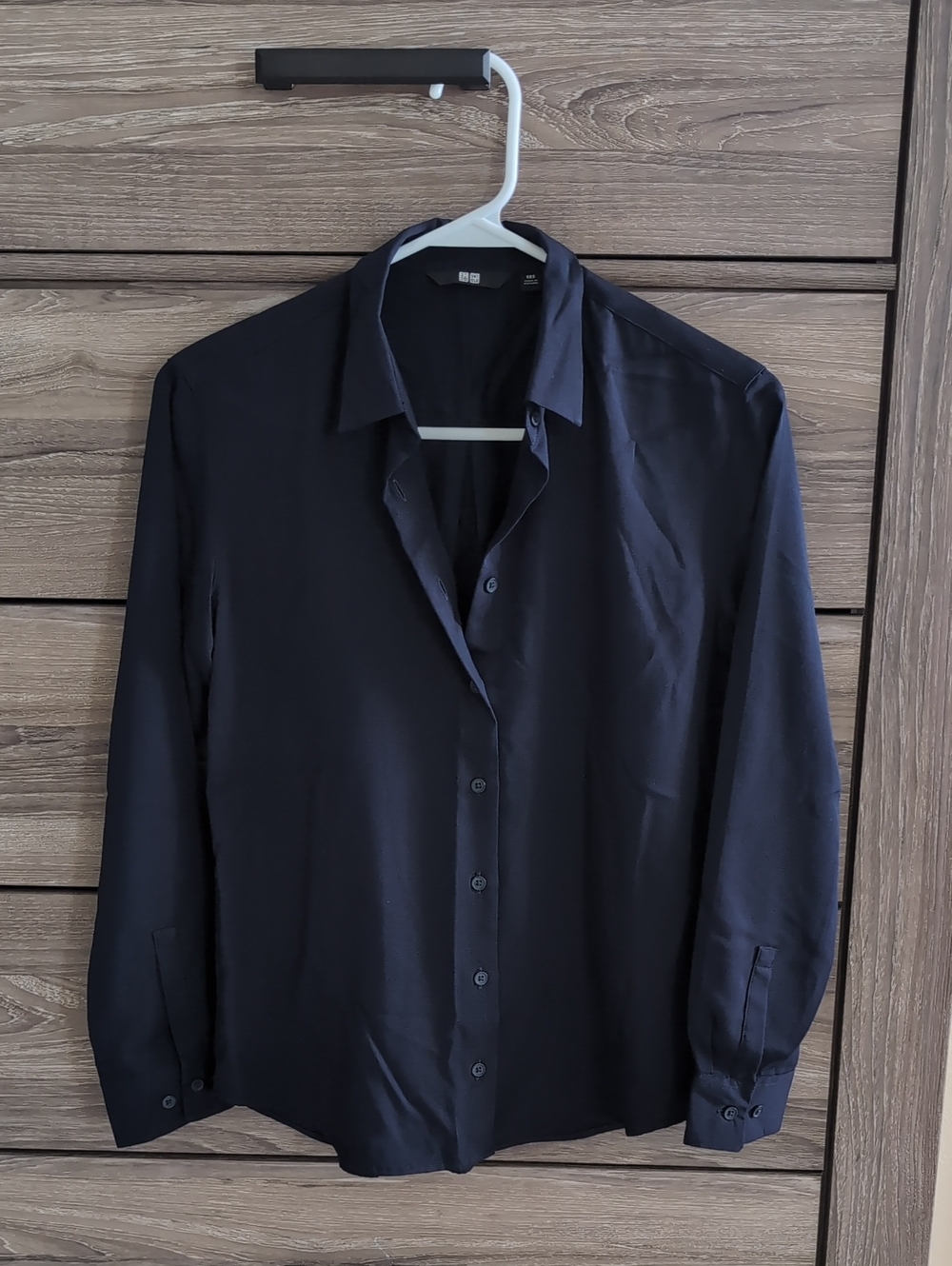 UNIQLO Womens Dark Navy Button-Up Shirt XXS